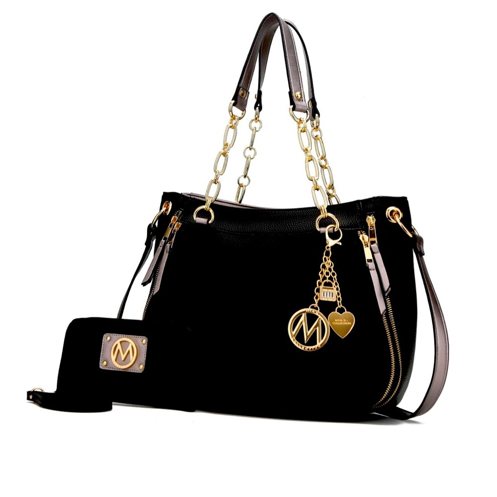 Lina Vegan Leather Women's Shoulder Handbag With Wallet 2 pcs NWT